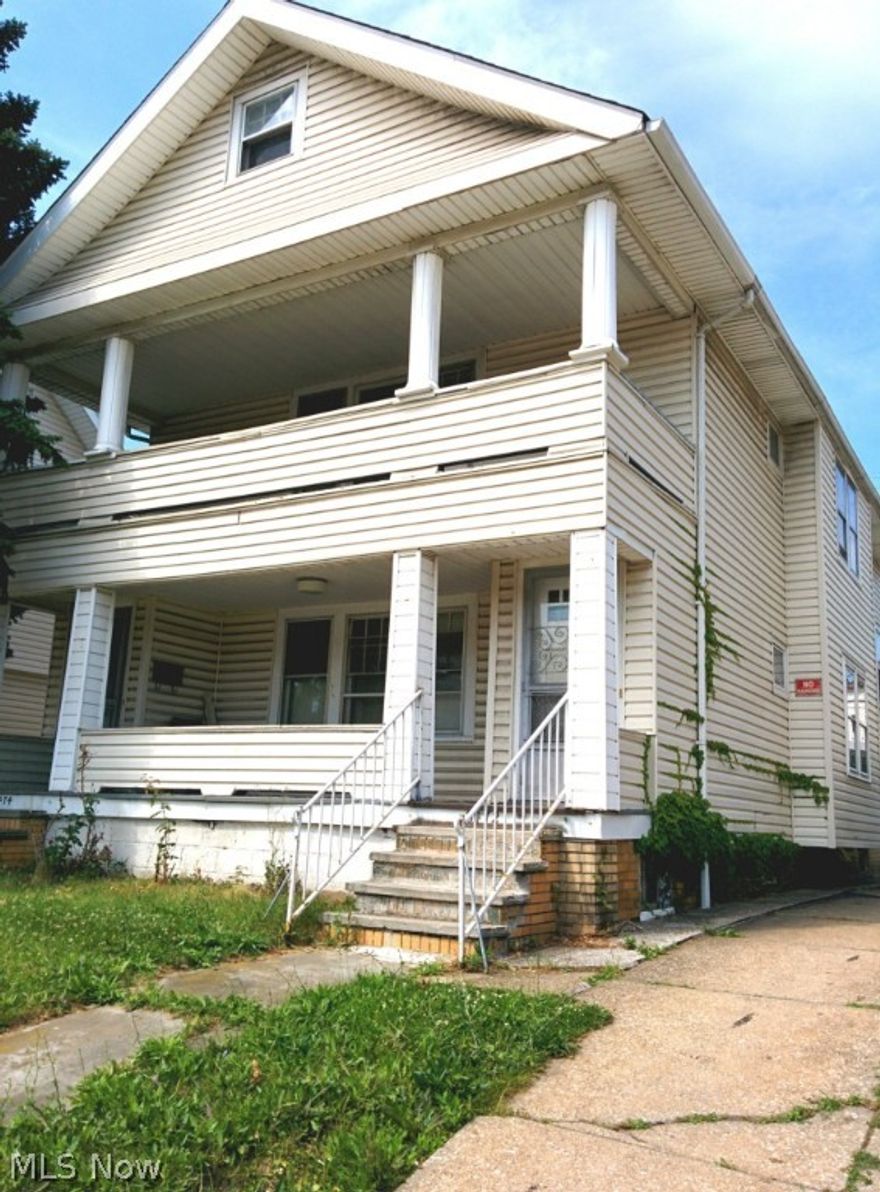 Great Investment Opportunity. Priced to Sell! Vinyl Siding. Newer Roof on house & garage. Newer hot water tanks. Nice built-ins w/leaded glass cabinets. Newer carpet in downstairs unit. Great front porches. Good location - close to public transportation or quick highway access. Close to shopping. Being Sold AS IS!