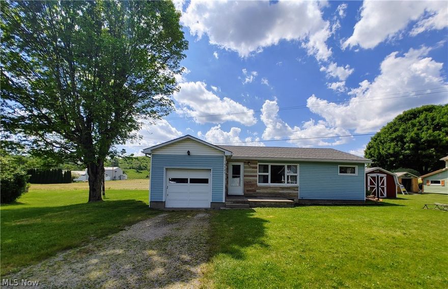 Lovely well maintained 3 bedroom, 1 bath, ranch with an attached 1 car garage in River View school district. This property is waiting for your personal touches to make it your HOME! Updated kitchen & bath. The laundry was brought upstairs but could be reassigned to the basement again & there is also a shower in the basement. 12 x 14 storage shed on a cement slab.