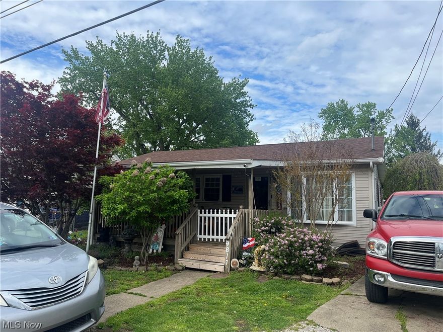 Nice 2 bedroom home, with a possible third. One bath. Family room and laundry room. Huge front porch.  Huge deck in back with 3 outbuilding all around lots of space.  Home needs a little finished work, But has 4 year old roof, 4 year old hot water tank, and heating and air are 3 years old.