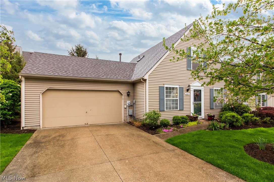 Located minutes from I-80 and 480, this low maintenance condo has great access to nearby shopping and quick commutes to Cleveland & Akron. Heath Lane is a well maintained community offering beautiful landscaping throughout and a wonderful community center for resident use. Inside this 3 bedroom, 2 full bathroom home has a first floor bedroom and laundry room adding convenience to everyday living. The kitchen is a nice size and has plenty of cabinet and counter space. Off of the kitchen is a dining room with sliding glass doors leading to the fenced in patio area. Back inside, relax in the family room. Upstairs, there are 2 bedrooms with generous closet space and a full bathroom with a skylight to let in natural light. Fresh neutral paint through the home and a 2 car garage complete this lovely condo. Snow removal and landscaping included in the maintenance fee. Come see today!