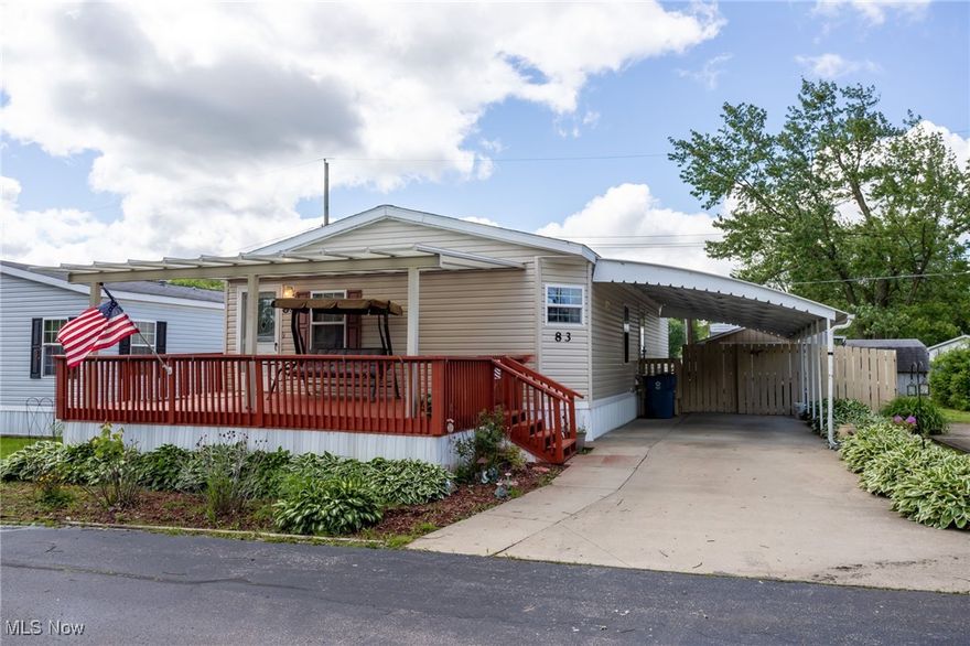 Welcome to this beautifully maintained 2-bedroom, 2-bath mobile home in the desirable Oak Grove Mobile Home Park! This spacious home features an open floor plan with a bright living room and an eat-in kitchen complete with a central island—perfect for entertaining. French doors lead into a dedicated office space, ideal for working from home, a quiet retreat or a 3rd bedroom. The owner’s suite includes a full private bath, while the generously sized second bedroom is served by a guest bath with a tub/shower combo. Enjoy the convenience of a separate laundry room equipped with a washer and dryer. Recent updates include brand-new carpeting throughout the home, adding a fresh and cozy feel. Step outside to relax on the large front porch with a charming awning, perfect for summer evenings. Additional features include a carport, a storage shed, and a spacious lot that offers extra room to spread out and enjoy outdoor living. Don’t miss the opportunity to make this move-in-ready home yours!