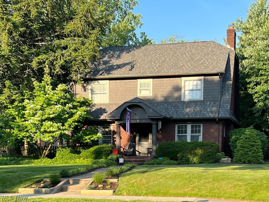 Love, care and good taste are the hallmarks of this stately, 5-bedroom brick colonial sitting perfectly on a double lot in
West Akron’s prestigious Castle Park neighborhood. Brimming with loads of original character and the compliment of carefully chosen updates, the home will be one you’ll want to make yours for a very long time. From the curb you’ll see the landscaping in bloom, a newer roof and many architectural elements. Inside, the quality of the build will be evident the moment you step in. You’ll find exquisite millwork and beautiful finishes throughout. The kitchen has tall oak cabinets, stainless steel appliances, including a new dishwasher, and has a counter long enough for the cook and a couple of helpers, too! The main floor includes a generous living room with fireplace, a dining room and a library/study that can easily double as a home office. One of the five bedrooms is a hard-to-find, updated owner’s suite with a gorgeous ensuite bath. Another of the bedrooms was converted into a convenient dressing room. The outside of the home was very important to the owner. She knocked herself out with all of the things needed to make a perfectly lovely yard, and it's loaded with all sorts of perennial plants and greenery. Out back is a patio, and the yard is fully-fenced. You will have wonderful outdoor parties here. Improvements include new attic insulation, owner suite/master bedroom and bath renovation and attic dressing room, roof on the house and garage, exterior painting, plus 5 new ceiling fans, many new light fixtures throughout and a finished basement! If you favor a strong sense of community, the area offers so much, including Stan Hywet Hall and Gardens, the annual Akron Art Expo at Hardesty Park, Portage Country Club, schools with strong curriculums and loads of special student and family services, and churches. People are out, walking, running, children are riding bikes and neighbors stop to say hello. You will not want to let this one get away!