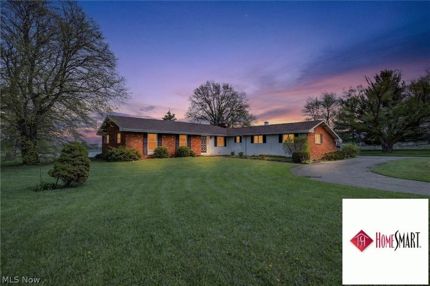 Discover your dream horse property in Litchfield.  This house is situated on over 13 acres which includes a 3600 sq.ft. barn with stalls.  The ranch style house has 3 bedrooms, 2.5 baths, eat-in kitchen, dining room, full basement and a 2 car attached garage. The 
great room offers a woodturning fireplace, beamed ceilings and oversized windows overlooking the scenic pond that is a beautiful focal point and a serene place to relax and unwind.  Whether you're looking to house horses or simply enjoy wide-open space and privacy, this property offers endless possibilities,  Just needs your personal touch.