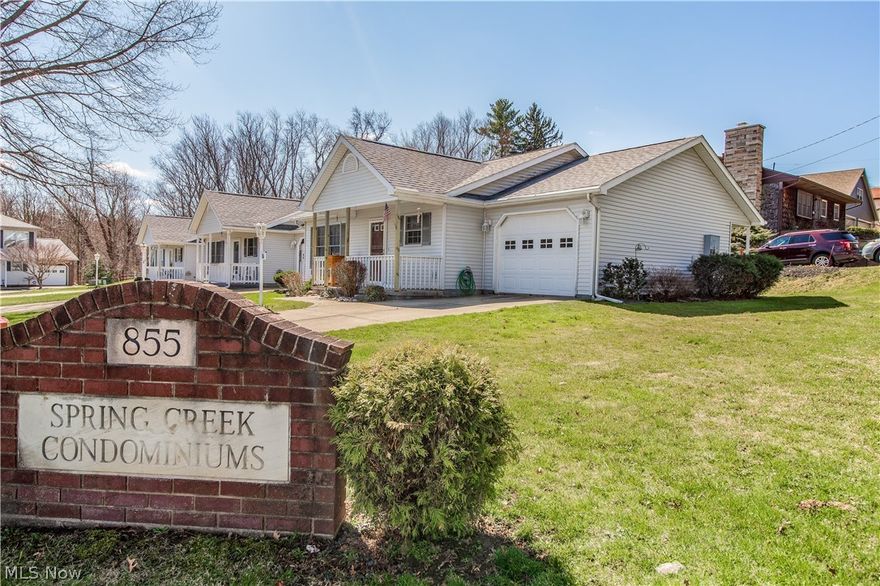 What a beauty this 2 bedroom 1.5 bath single story condo unit is! The Eat-in kitchen includes range and dishwasher. The open floor plan is one that most everyone will enjoy. Spacious living room boasts vaulted ceilings, gas fireplace and entry to a private covered back porch. Large master bedroom, ceramic tiled main bath. AC, 1 car attached garage and sneaky quick access to I-90!