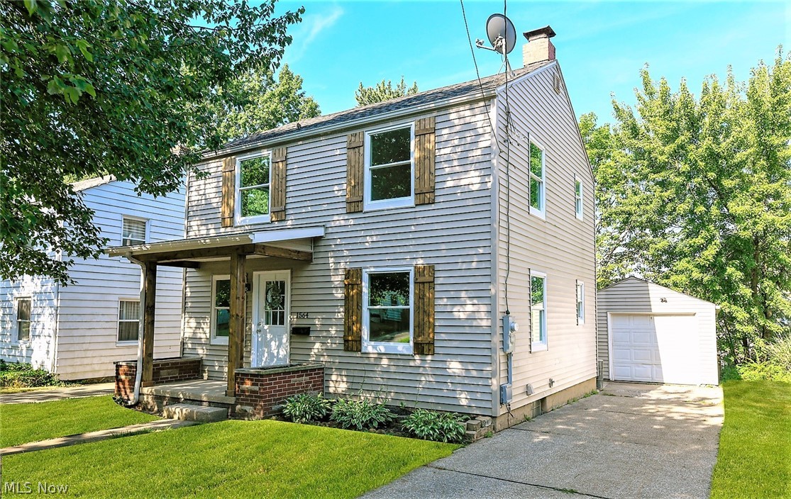 **Beautiful Firestone Park MODERN REMODELED Colonial W/1700 Square Feet Of Living Space Features 4 Bdrms, 2.5 Bathrms & Garage! *FENCED IN BACK YARD W/Wood Privacy Fencing *Covered Front Porch W/Custom Columns & Matching Upgraded Wood Shutters *1st Floor Master W/Ensuite Master Bathrm! *NEW WINDOWS! *NEW Interior And Exterior DOORS *NEW FINISHED BASEMENT W/Two Sleek White BARN DOORS! *NEW LUXURY Distressed Grey Plank Water Resistant FLOORING And Soft CARPET Throughout! *GRANITE Countertops *Light Neutral Grey & White Trim Fresh Paint Palette *The 1st Floor Showcases A Large Living Rm W/Recessed Lighting, Triple Windows & Coat Closet *Dedicated FORMAL DINING *Brand NEW KITCHEN W/All New White Arcadia Shaker Style CABINETS W/Oversized SS Hardware, Galaxy GRANITE COUNTERTOPS & Backsplash, Dual Commercial Style Faucet W/Sprayer, SS Sink, Glass Jar Pendant Lighting, SS GAS 5 Burner Stove W/Middle Griddle & SS Dishwasher + CUSTOM Knotty Pine CEILING W/Recessed Lighting For A Dramatic Accent