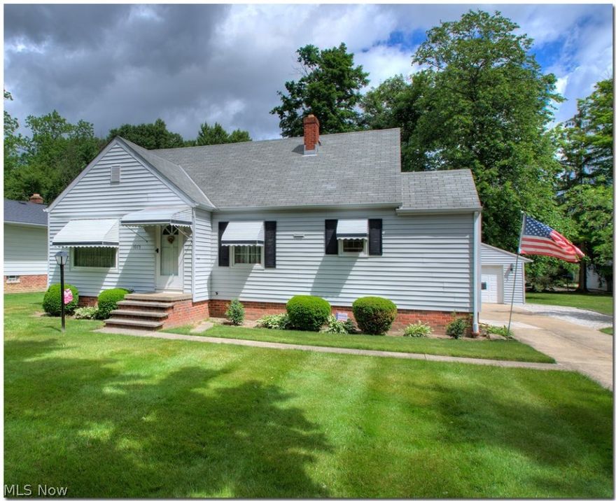 This pristine Cape Cod is situated on a lovely treed lot in Highland Heights.    The spacious living room flows into formal dining room then to large eat-in kitchen.  Two bedrooms and full bath complete the first floor.  Second floor has huge bedroom that could easily be shared.  The basement is partially finished with another full bath, a work room and has tons of storage!  The first floor has hardwood under the carpet.  Two car garage with a wide driveway allows for additional parking. Enjoy relaxing in this gorgeous back yard with mature trees this summer. Great location, so close to I271, Hillcrest Hospital and schools.   Home warranty offered too!