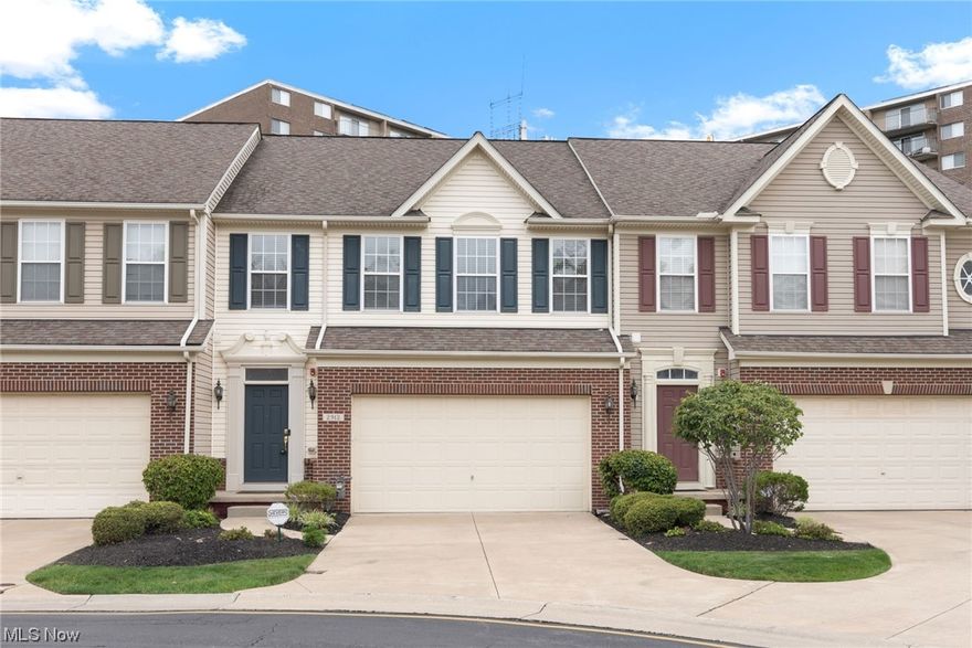This 3 bed, 2.5 bath Stratford Place townhouse is located just moments away from Chardon Road, local grocery stores, and restaurants. The main level has an open floor plan that allows the living room to flow effortlessly into the eat-in kitchen. The kitchen has been thoughtfully updated with additional cabinetry allowing for ample storage space. The 2016 kitchen renovation also included new lighting, counters, and appliances. In 2022, beautiful plank flooring was installed throughout the main living areas. A half bath/powder room is also conveniently located on the main level. Upstairs, you will find the master bed and en-suite bath along with a large walk-in closet. The master bath includes a dual vanity and a shower/tub combo. There is a small loft area at the top of the stairs that can be used as an additional small seating area or storage.  The remaining bedrooms all feature plush carpeting, neutral walls and newer ceiling fans (2021). The laundry room is conveniently located on th