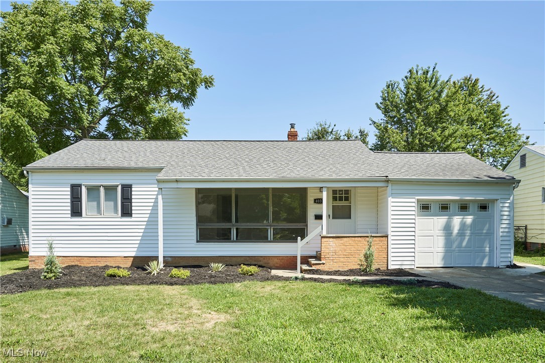 Welcome to this beautifully remodeled ranch home, where modern updates meet timeless comfort! This 3-bedroom, 1.5-bath residence is a true gem, perfect for those seeking a move-in ready property with all the contemporary upgrades. As you step inside, you'll immediately notice the bright and airy living room, featuring a large picture window that floods the space with natural light. The heart of the home, the kitchen, has been completely transformed with elegant quartz countertops, brand-new stainless steel appliances, and ample cabinetry—making it a dream for any home cook or entertainer. Adjacent to the kitchen is the cozy family room, which offers easy access to the backyard through a sliding glass door. Step outside to the inviting patio, perfect for summer barbecues or simply enjoying your morning coffee. The backyard is both quiet and spacious, providing a peaceful oasis for relaxation or play. The master bedroom is a true retreat, complete with a convenient half bath that has been tastefully updated. The two additional bedrooms are generously sized and share a fully renovated main bathroom, featuring modern fixtures and finishes. The home's partially finished basement offers additional living space, ideal for a home office, gym, or playroom. Storage won't be an issue, as the basement also includes plenty of room for all your belongings. No detail has been overlooked in the recent 2024 updates, which include a new hot water tank, glass block windows, and fully updated bathrooms. The exterior is equally impressive with new siding, a freshly installed roof, updated landscaping, and stylish lighting that enhances the home's curb appeal. The attached 1-car garage adds convenience. Great location near shops and parks. This home truly has it all—style, functionality, and modern amenities—all within a peaceful neighborhood setting. Don’t miss your chance to make this beautifully updated ranch your forever home!