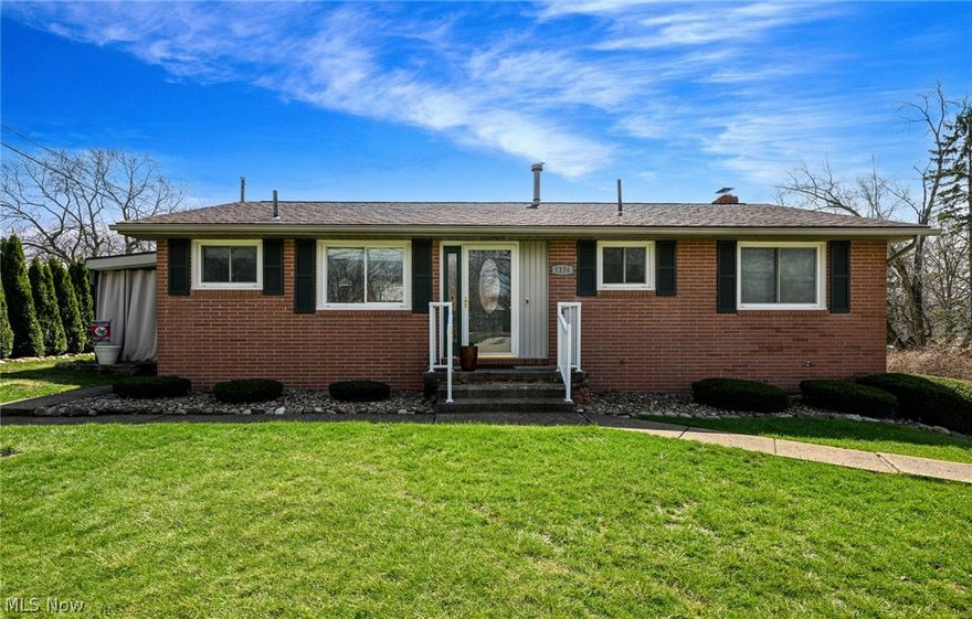 Move-in ready 3 bedroom, 2.5 bath ranch with finished walk-out lower level. Updated eat-in kitchen with stainless steel appliances opens to spacious living room. First floor laundry room off of kitchen. Enclosed side porch. Updated main bath and powder room. Lower level features a family room with wood burning fireplace, additional full bath, and storage. Private rear yard. Large driveway offering lots of parking space. 8x10 shed. Attached 2 car garage. So many updates including furnace, air, hot water heater, flooring, carpet, driveway, and more! Convenient location close to freeway, shopping, and parks.