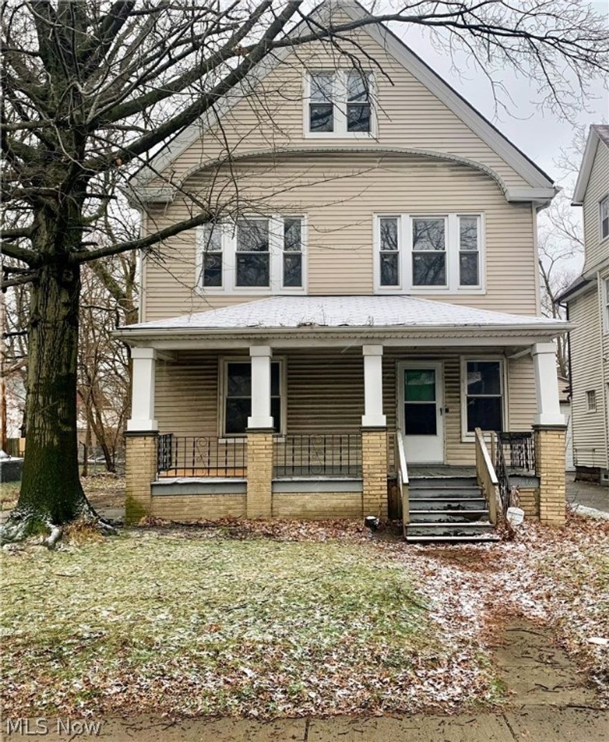 Priced to sell, rare opportunity to gain instant equity- Huge Colonial with 5 bedrooms, 2.5 bathrooms, vinyl siding, vinyl replacement windows and lots of potential! Be awed by all of the many charming, historic features including original hardwood floors (presumed to be beneath carpet),  gorgeous original trim, built-in benches, original french doors, and 2 ornate fireplaces. Glass block windows and fenced backyard. There is a full bathroom on the second floor and a full bath on the finished third floor, which has 1 bedroom and a bonus area that could be additional living space or a 6th bedroom. This property is ideal for a homeowner who has the ability to do repairs and personalize the home to make it their very own! Or, it would also make a great investment property (rental or AirBnB) with an impressively close proximity to the Cleveland clinic, the Cleveland Museum of Natural History, the Cleveland Cultural Gardens, Little Italy, downtown, Lake Erie, retail, restaurants and so much