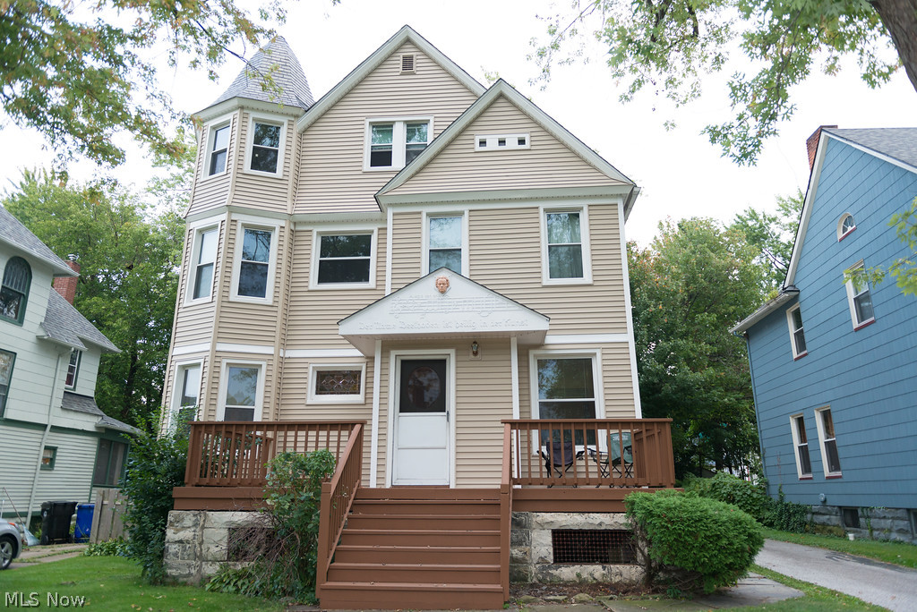 Incredible opportunity to own an income property in the Clifton/Baltic area of Cleveland! Ease into this excellent owner occupied three-family home. 1st and 2nd floor feature 2 bedrooms, 1 bath and over 1100 sq. ft. The 3rd floor is 1 bedroom 1 bath and just over 640 sq. ft. This home has all the charm with solid wood trim and doors, decorative windows, and a turret that provides additional living space in each unit. 2nd & 3rd floor units are already rented and owner resides onsite ensuring the home is well cared for. Money saving features include: new boiler in 2012, new roof in 2009, new chimney in 2009, new 2.5 car garage in 2008, newer vinyl siding, and mostly newer windows. Come see today!