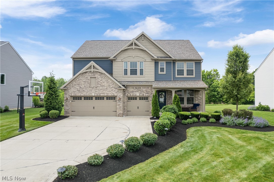 Discerning buyers will appreciate the luxury and sophistication that this 4-year-young Drees-built colonial home offers! Nestled in the quaint Quail Ridge development, this home boasts 4 bedrooms, 2.5 bathrooms, and a spacious 3,200 sq. ft. floor plan that is perfect for entertaining. The home features numerous upgrades, including a grand entryway that leads to a private office with French doors and a stunning great room with a stone-gas fireplace that bathes the space in natural light. The modern kitchen is equipped with brand-new quartz countertops, ample storage, a large island, and walk-in pantry. The second floor offers four spacious bedrooms, including a luxurious master with his/her closets, tray ceilings, and large tiled walk-in shower. A bonus room/loft area and laundry room complete the second floor. The professionally landscaped and hardscaped exterior offers a serene retreat, complete with a concrete patio and gas firepit that overlooks the picturesque backyard. Close to I-71, Cleveland Hopkins Airport and major shopping is within 10 minutes. The upgrades are endless in this home, come see everything it has to offer!