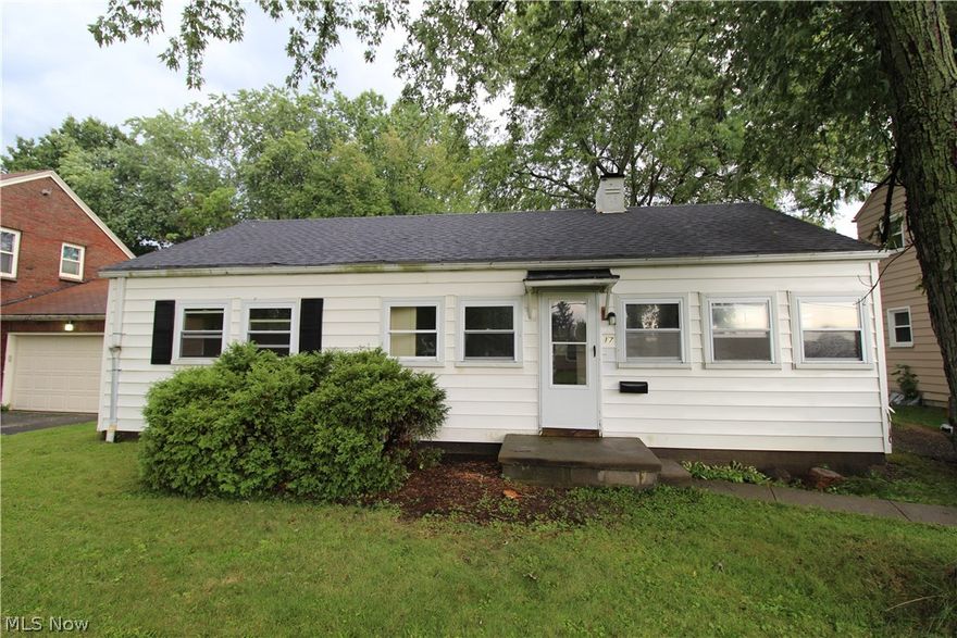 Investors welcome.  3 bedroom - 1 full bath single family ranch located in Boardman, Ohio.  One of the cheapest houses in Boardman!  Great rental or starter home after rebuilt.  Rear basement wall of home collapsed during Boardman's heavy rain storm.  Three of the walls are still standing but the rear wall needs rebuilt.  Over 50,000 tax value from the Mahoning county Auditors.  Great fixer upper in a great location of Boardman.  Vinyl windows and roof less than 5 years old.  Sold "AS IS".  All utilities are off.  Cash only sale.