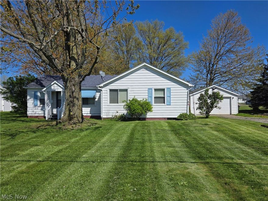 Immediate possession on this ranch home situated on a nice half-acre lot in Elyria. It features 3-4 bedrooms, 1 full bath, large living & dining rooms, the eat-in kitchen includes a gas range and refrigerator. There is a partial basement with ample storage, boiler is approximately 8 years old. The original laundry connection is in the basement. The owner had laundry moved to the main floor in the 4th bedroom, but it can be moved back into the basement if you need a 4th bedroom. There is a 16x22 detached garage with vinyl siding, 25x10 enclosed patio, huge yard and storage shed. The house was painted a few years ago. Windows have been replaced. This home needs a little TLC, so come take a look and see how you can make it yours. This home will be sold “AS IS”, seller will not make any repairs. Quick access to highway and close to shopping, restaurants, and other city conveniences. See today!