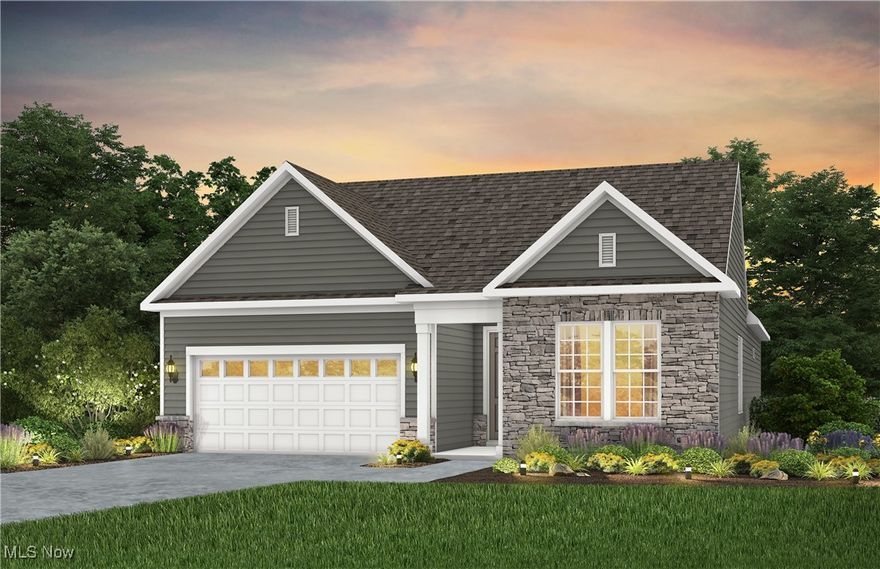 Welcome home to our best-selling Palmary ranch, the perfect floor plan for laid-back living. This stunning 1,892 square foot ranch has plenty of windows overlooking the back yard that flood your home with natural light.  Relax on your covered rear patio, knowing that lawn maintenance and snow removal will be provided for you.  The open concept floor plan offers single-story living at it’s finest. You'll love preparing meals and tasty treats in your large luxurious kitchen, which boasts a massive island with plenty of room for additional seating, stretches of stone countertops, stainless steel appliances, and a walk-in pantry. The spacious owner's suite features an en suite bath with double sinks, tiled shower, and large walk-in closet. There’s plenty of room for overnight guests in the second bedroom, and a second full bath is ready to greet them in comfort and style. This home is as functional as it is beautiful with a generous sized laundry, and a flex room perfect for an office, music room, craft room…the possibilities are endless. Amenities include a pavilion, walking trails, and community gardens.  Close to parks, restaurants, shopping, and easy freeway access to Routes 2 and 90.