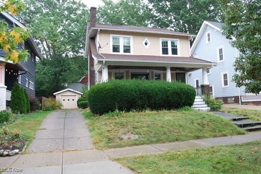 Enjoy the Lakewood living in this freshly interior painted three-bedroom one and a half bath Colonial in a great location. This home comes with an updated electric box, glass block windows with vents, walk out basement, all appliances, and an one car detached garage. Enjoy the huge front porch to sit back read a book or just relax. Also the upstairs bedroom has a balcony for relaxation or catching some sun. Have fun with family and friends in the family room with a hot fire in the winter months with your own fireplace. This home also has built in book shelving, bay window, wood ceiling modeling, nature lighting and hardwood floors through out. Settle in and create your own memories before the holidays.