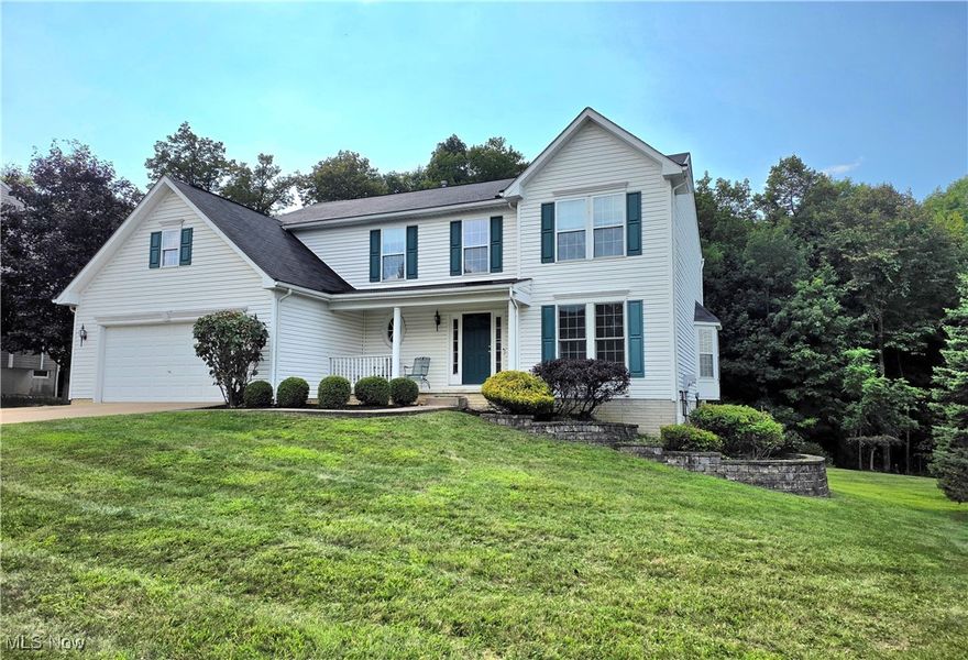 Setup your showing today to see this very large home located in the highly sought-after Lexington Ridge community of Medina, which has a private neighborhood pool, playground, & clubhouse! This stunning 4-bedroom, 2.5 bath Colonial offers an exquisite blend of elegance and comfort. Step inside the grand two-story foyer with its beautiful wrapping staircase. To your right, a versatile family room/office with French doors seamlessly connects to the formal dining room, boasting double bay windows and abundant natural light. To your left, a convenient half bath that leads to the family room. The heart of the home is the chefs eat-in kitchen, featuring a large island, stainless steel appliances, a gas stove, and a convenient pantry. Featuring ALL NEW Frigidaire Galley Stainless Steel Kitchen Appliances and carpeting just added in September!  Perfect for entertaining, the enormous family room with hardwood floors and a cozy gas fireplace flows effortlessly to a private wood deck overlooking the serene, fenced wooded backyard. Upstairs, the expansive master suite provides a luxurious retreat, complete with a sprawling walk-in closet and a private full bath with dual vanities. Three additional spacious bedrooms share a well-appointed full bath. The lower level offers incredible potential with a huge walk-out basement, ready for your personal touch and leading to a charming brick patio. A convenient first floor mudroom/laundry room with a wash tub connects to the attached two-car garage. For peace of mind, a one-year home warranty is included.