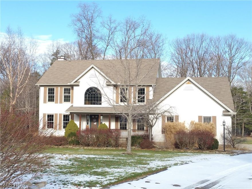 Beautiful 3 Bdrm and 2.5 Bath Colonial located on a cul-de-sac 2 acre wooded lot.  Large Eat-in-Kitchen, Family room w/Brick Fireplace, Dining Rm w/French doors, tray ceiling & Built-in cabinet, Large Vaulted Mstr Suite w/spacious mstr bath w/corner spa tub and walk-in closet.  Lower level Rec room, 2nd floor loft area, and large deck.  This is a must see!  Being sold "As Is" "Where Is".