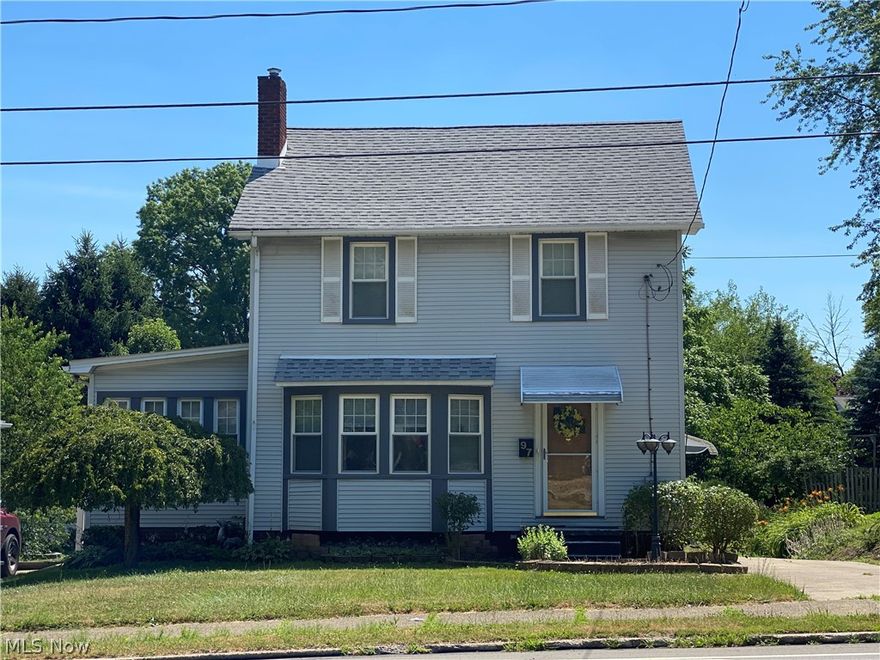Welcome to 97 Canton Rd in Ellet.  This is a 2 bedroom colonial with 2 full bathrooms.  Home was originally a 3 bedroom but the previous owners converted it to a two bedroom.  Spacious first floor includes a living room with fireplace, a newer remodeled kitchen with ceramic tile flooring, granite counter-tops, newer dark cherry cabinetry and stainless steel appliances.  Full bath on the first floor has a jetted tub.  21 x 7 enclosed back porch has composite deck flooring surrounding with windows (2010).  Solarium side room can be used as a dining room, office, play area or another possible bedroom.  (no closet)  Spacious backyard with 1 car detached garage and shed. Motivated seller.