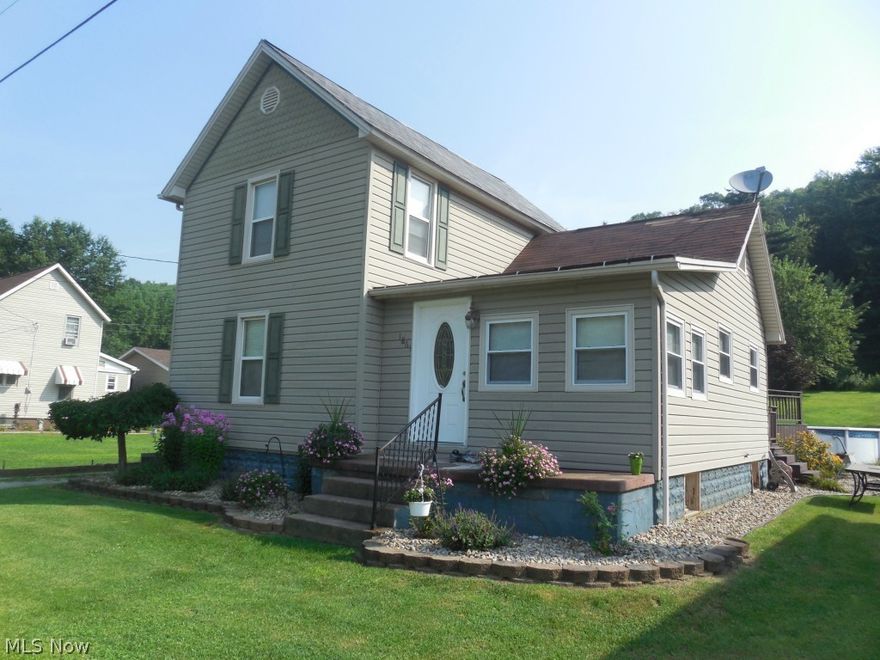 All updated-move in ready!  2 bedroom 2 story home.  New oak woodwork with raised panel doors.  First floor laundry room.  Remodeled full bath with all new cooper plumbing.  Sun room.  New electric hot water heater in 2014.  200 amp electric.  30 X 22, 2 car garage with new steel siding and roof in 2013 and new overhead doors and opener in 2015.  Freshly landscaped in 2015 with river rock.  Spacious back deck with above ground pool.  Seller is offering a 1 year America's Preferred Home Warranty.  Current owners utilities average $75 per month for gas and $100 per month for electric.