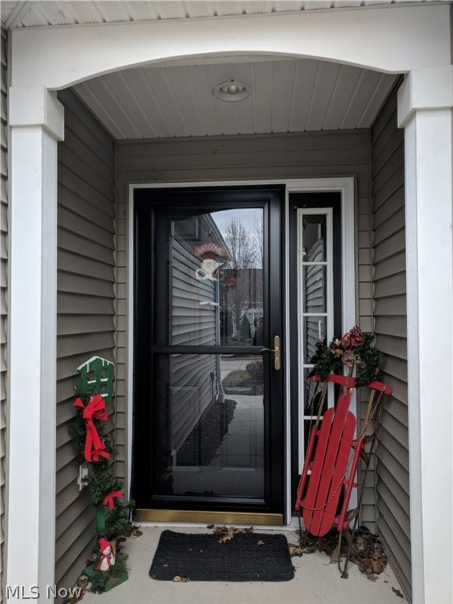 Highly sought after Drees built first floor living at it's best with lots of natural light! Spacious eat in kitchen natural oak wood cabinetry with crown moldings, plenty of counter space, new designer plank flooring and center island eating area. The open great room concept with vaulted ceiling, skylights, gathering room and fireplace is one wide open space with access to private patio and added landscaping. The First floor master bedroom suite also features vaulted ceiling and windows overlooking the landscaped heavily wooded back yard. The master bath has plenty of room, extra wide door openings, double sinks, walk in closets. The guest bedroom is bright and airy with a full bath with extra built in shelving. First floor laundry and mud room connected to the 2 car attached garage. If you have been looking for a well pampered 7 year young ranch condo this a lovely home includes custom window treatments, this is a pristine ranch to buy.