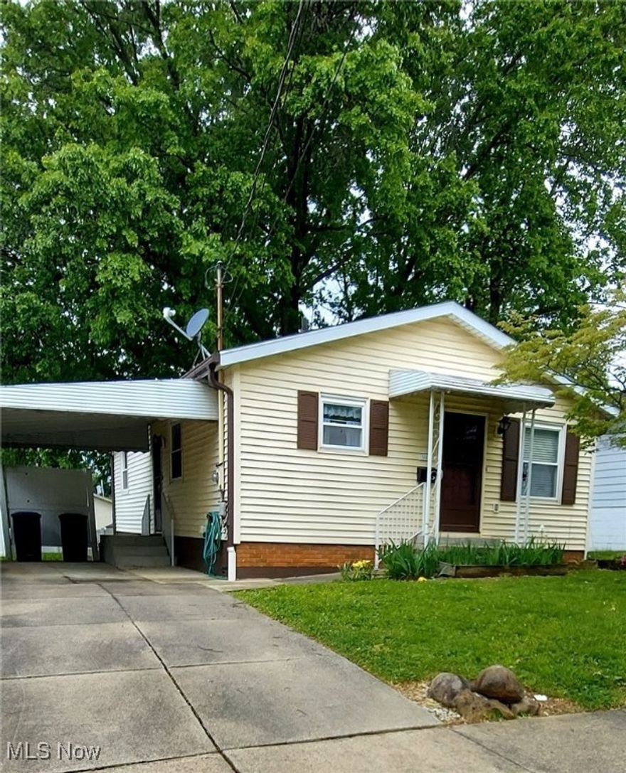 Welcome home to this darling Ranch home! Enter your large living room that is connected to the eat-in kitchen. Newer cabinets and countertops and a nook for your dining table. Side entrance to your carport and basement with a semi-finished Family room. Three bedrooms on the first floor with a large full bath and a half bath connected to the master and entrance also off the side entrance. A new roof in 2021 and gutter guards in 2024. Basement has glass block windows and a sump pump. Large laundry and utility room for bonus storage. The lovely private backyard has a concrete patio and storage shed. Convenient to shopping and community has sidewalks for walking or riding your bike. Come take a look.