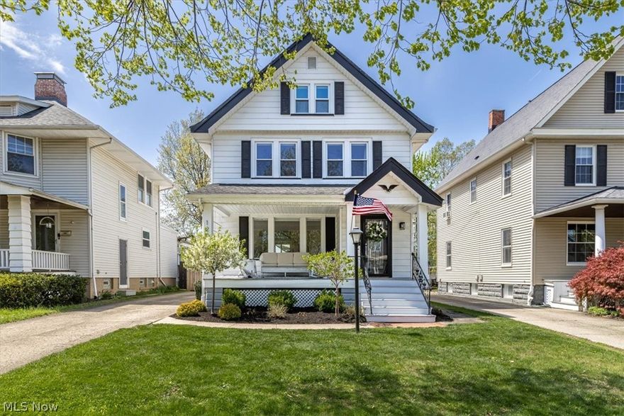 Welcome to 1208 French Ave! Follow the red brick road to one of the most sought-after streets in beautiful Lakewood. This stunning century home has been thoughtfully and extensively renovated throughout. Make no mistake, this was not a flip. Every improvement was completed over time by a homeowner who carefully curated each space to enhance flow, functionality, and livability while preserving the timeless character. The striking curb appeal immediately captures your attention with the sturdy stairway leading to the expansive front porch and thoughtful landscaping. From either side of the home, access the fully fenced backyard featuring a newer paver patio. Step inside to a calming foyer that sets the tone for the home’s intentional design. The main level showcases brand new premium hickory hardwood flooring, seamlessly tying together each living space. The cozy living room features recessed lighting, a fireplace, and beautiful leaded windows which leads into the completely renovated kitchen. Where many homes would stop, this one continues to evolve with purpose. The versatile dining room is complemented by a butler’s pantry. A step down leads you into the family room with a 2nd fireplace and convenient half bath, creating a natural extension of the main living space rarely found in homes of this era. Upstairs, high-end carpeting spans the 2nd and 3rd levels, enhancing comfort throughout all four bedrooms. The layout includes a true owner’s suite with en-suite bath and the added convenience of a dedicated laundry room just off the suite. The third level provides additional above-grade versatility, ideal for a variety of uses. The basement continues the theme of thoughtful updates with a brand new full bath and a spacious rec room. For added peace of mind, the home is equipped with newer HVAC ’22. This is a rare opportunity to own a beautifully reimagined century home where every detail reflects quality craftsmanship and a deep respect for its original character.
