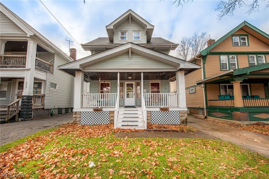 Welcome to this spacious Colonial home with old world charm, full of modern upgrades. Close to downtown and Cleveland's famed Gordon Square area. This property boasts 4 bedrooms with a bonus room, as well as 2 full baths.  The kitchen has been fully renovated, complete with granite countertops and soft close cabinets. The Mahogany built ins and wood work are a must see. All new flooring throughout first floor and refinished hard wood on the second. Both bathrooms have been updated. Fresh paint and new fixtures throughout. 2018 updates include; new plumbing, electrical, hot water tank, copper water supply line from street, windows, including glass block in basement, hard wired smoke detectors with battery backup, as well as security cameras. Furnace replaced in 2019, prepped for A/C install and 90+ efficiency. We are looking for highest and best offer by Monday 12/5 at 4p.m.