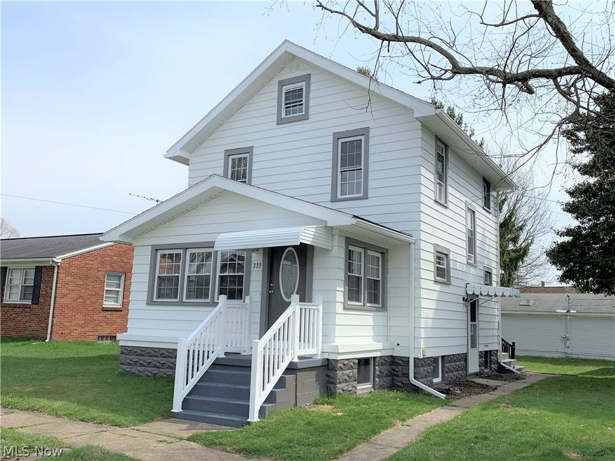 Nicely remodeled 2 story home in a great location walking distance to the park, schools, and shopping. This home has 3 bedrooms, 1 1/2 baths, a first-floor laundry room, and a 2 car oversized garage. It is situated on a 64x100 corner lot. There is a eat in kitchen with patio doors out to a large back deck. The living room has a decorative fireplace and an open staircase. There is a front room that can be used as a family room or home office. Upstairs are 3 nice size bedrooms and brand-new full bath. This home is just like brand new with all new windows, a new gas high efficiency furnace with central air, new plumbing, new 200 amp electric, all new paint and flooring and so much more. You can move in immediately, so call today to make this your new home!