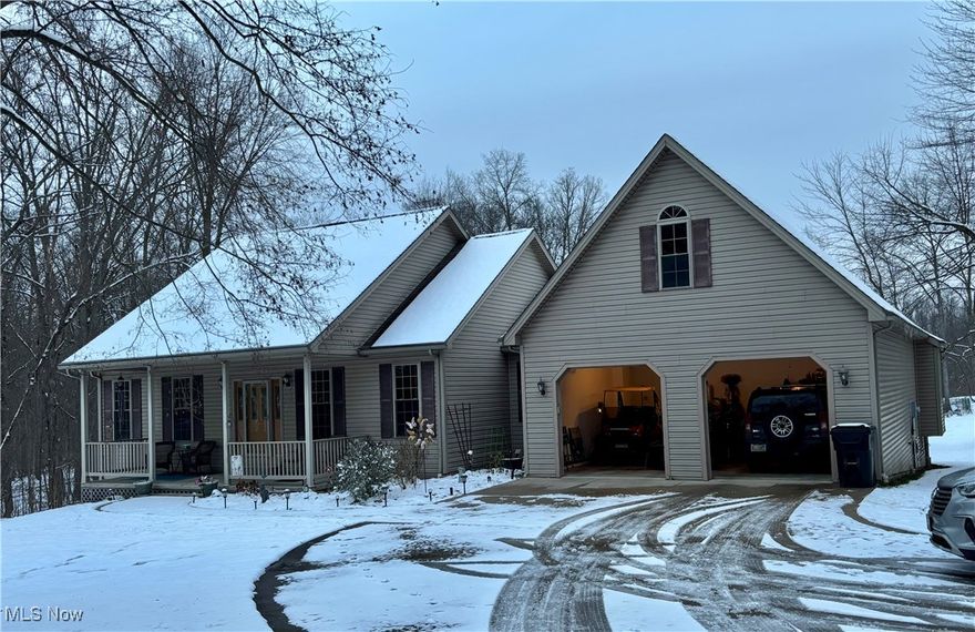 If you are looking for a high quality home that sits on a larger piece of property then look no further. Resting on 5 acres, this home offers endless possibilities. The home is built with 3 bedrooms and 2.5 baths all on the main floor, a finished attic space providing an additional 450 square feet to be used however you choose, and a full unfinished walk-out basement. Turning this home from a 3 bedroom to a 4 or 5 bedroom if desired would absolutely be feasible. There is an abundance of parking and storage available as this property has an attached 2-car garage and also a detached 40x24 pole barn that is equipped with electric, a man door and garage door, and a wood burner for heat. This home has an underground electric service feeding a 200 amp breaker panel, has an efficient geothermal HVAC system, and a new water softener system that was installed just a couple months ago. The property offers a great combination of lawn area near the house, and woods as you head to the back of the property. Appliances stay with the home. Stop by today and see if this great home on 5 acres is a good fit for you!