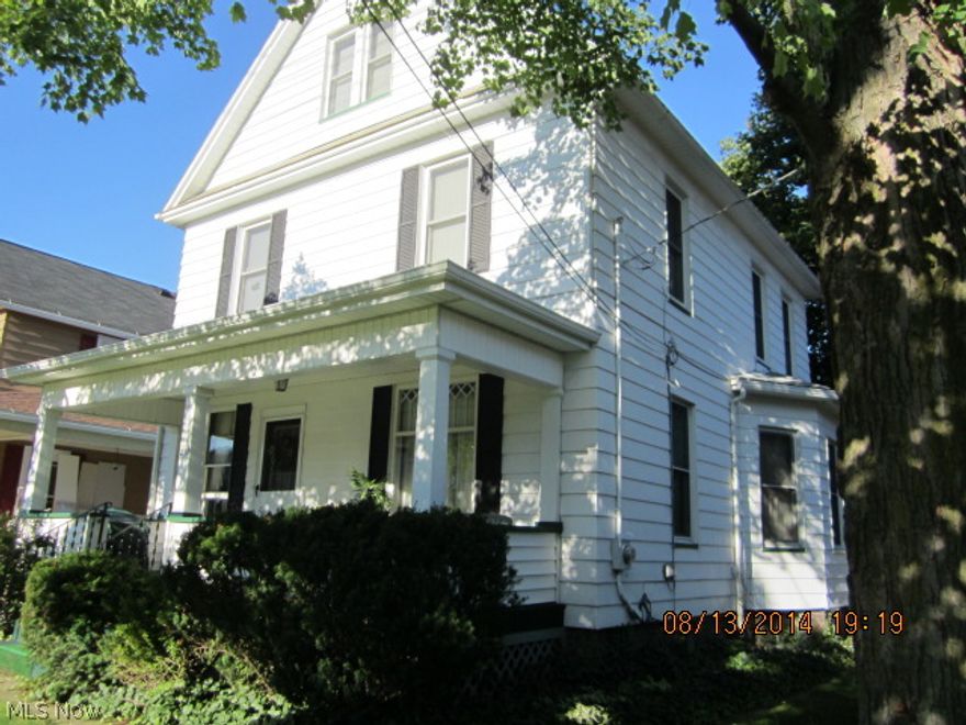 Wonderful 2 story aluminum sided home has new windows, great covered porch. A spacious foyer, living room and dining room, eat-in kitchen with appliances included, mudroom and half bath all on first floor. 3 bedrooms and full bath up. Fourth bedroom in spacious attic.  Detached 2 car garage, patio in back.