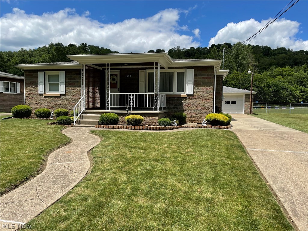 Lots of character and charm with this 3 bedroom ranch home. This immaculate home has great curb appeal with its manicured lawn and has been well cared for and shows pride of ownership. The large eat in kitchen includes appliances and lots of cabinet space. From the kitchen, walk out onto the partially covered paved back patio, perfect for family gatherings and entertaining. The large picture window in the living room allows for natural light. Some updates include a new roof and gutters in 2011, new garage roof in 2008, air conditioning in 2020, water softener in 2018. The updated 200 amp electric box is wired for a generator. The generator is included. The oversized 1 1/2 car garage is a great feature of this home. There is also a covered front porch. The long paved driveway allows for ample parking. Any mineral rights seller would own passes to the buyer. This home requires flood insurance. Taxes reflect a homestead credit of $366.42.