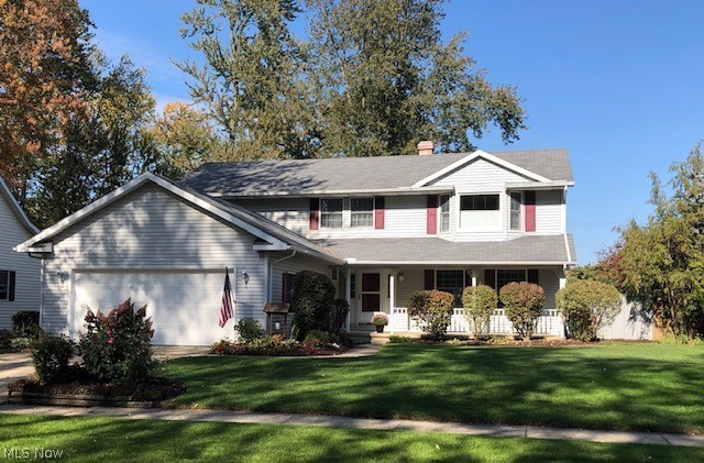 One of Elyria's most desirable areas amidst tree lined streets, quiet, peaceful & friendly,155 Pepperdine awaits you! Well cared for updated home so much to offer. Greeted by the sitting porch welcoming you into the wood floor foyer the 3 bedrm 3.5 full bath home is a must see. Glass french doors open to the dining & family rooms w/ a sense of warmth & class. Family rm is spacious, lots of light from the large window centered by a large wood burning fireplace w/ built ins on either side & is very warming & open to the dining rm thru the 2nd set of glass french doors. Formal dining rm w/ hardwood is large enough & great for sit down meals. Expansive eat-in kitchen is a wow, updated w/ an amazing central island w/ built in cooktop,micro & sitting space. Plenty of cabinetry, great storage space & eating area that sits just off the massive sliding glass doors open to the fully covered & screened patio w/ skylights! 1st floor laundry w/ washer & dryer that stay & half bath finish off the 1s