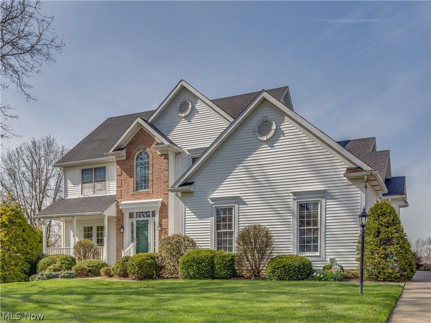 A touch of southern charm & elegance! This 4-5 bedroom, 3.5 bath custom built colonial on golf course is a rare find* Offering approx. 3200SF incl walkout lower level, 3c side load garage, screened porch off of family rm & deck overlooking golf course plus covered front porch off living rm* Vaulted family rm w/gas log fireplace & access to screened porch on one side & deck on other side of family rm* Great for entertaining with access to breakfast rm & kitchen w/ granite, SS appliances (refrig, range, microwave), dishwasher, disposal, ceramic floor & pantry* Formal dining rm w/tray ceiling, crown molding, chair rail & oversized windows* Living rm w/double crown & atrium doors to covered front porch* Foyer w/wood flr & double crown molding* 1st flr 1/2 bath & spacious laundry rm w/ceramic floor, cupboards, closet, utility sink & access to spacious 3c side load heated garage* Vaulted master w/fan & bath w/dbl vanity, jetted tub, separate shower & walkin closet* Bed #2 w/fan & built in de