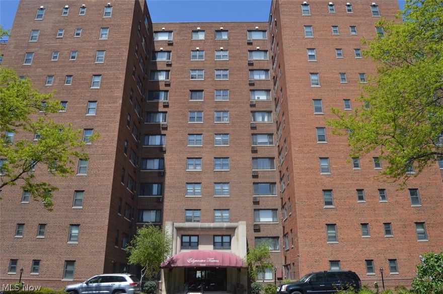 Affordable Lakefront living on the Gold Coast in Edgewater Towers! Updated 1 bedroom, 1 full bathroom unit is move-in ready. New carpet throughout the main living area and bedroom. New tile in the kitchen and bathroom. Entire home was painted and screens were replaced in sliding windows. Indoor heated parking garage space with garage door opener included. Enjoy panoramic views of downtown Cleveland and Lake Erie from the private rooftop terrace. Building offers residents an exercise room, outdoor pool, and guest parking. All utilities included in the maintenance fee. Come see today!