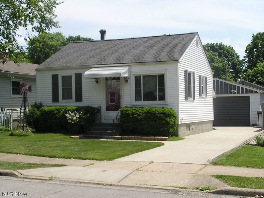 Neat-Clean-Very Affordable. Cozy and Well-Maintained 1 story Ranch with full basement. Fenced back yard with covered patio for summer enjoyment and garden area. Oversize 1 car garage can easily be a two car garage. Home has low maintenance vinyl siding and vinyl replacement windows. Includes a one year Home Warranty.
