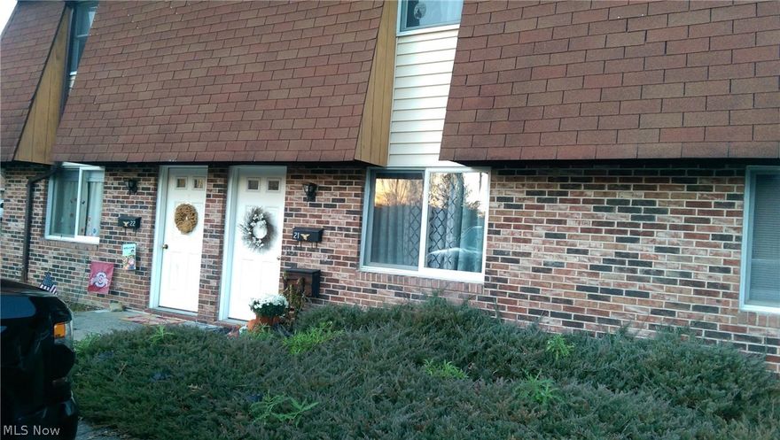 Available for occupancy approx
4/15/20.  End unit at this Garrettsville Townhouse apartment in James S. Garfield School District. 2 bedroom and full bath up, laundry hook ups and 1/2 bath on the main floor with your living room and eat in kitchen. Your dryer hook up is for either gas or electric. You have a rear patio and parking is on the front lot. Village location to be close to amenities. Provided are gas stove, fridge, dishwasher, microwave, and garbage disposal, garbage dumpster, plowing, and mowing. You pay your own gas, electric and water/sewer monthly. Photos may be of a similar unit. Call or email to set up an appt. with some notice.  We do a credit/background check with the application process.