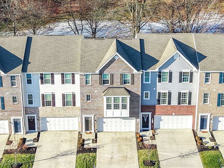 Just on the border of the beautiful Cuyahoga Valley National Park is this townhome that offers three bedrooms and three floors of living space!  Two car attached garage, utility room and a partially finished bonus room that offers patio doors leading to the back yard patio are all on the first floor!  This bonus room was used as a home gym, but can be used for an office or for any extra living space needed!   Second floor offers an open floor plan with a spacious living room, dining room has luxury vinyl flooring, bonus room, half bath and an elegant gourmet kitchen with light color cabinets, black, white and grey Quartz counters, upgraded stainless steel appliances, extra large center island, luxury vinyl flooring and a charming balcony overlooking the trees!!  Third floor showcases the large private owners suite with a walk-in closet, private bath with dual sinks, a dual shower stall, luxury vinyl flooring and a fabulous view of the wooded back yard!  Two other spacious bedrooms, full guest bath and laundry room including appliances.  Low maintenance fee $135.00.  This is an amazing area with Metro Parks, walking, hiking, biking trails, Farmers Markets, shopping, dining, easy highway access and so much more!  The Police Station is the City of Cuyahoga Falls. Make an appointment for your private tour!