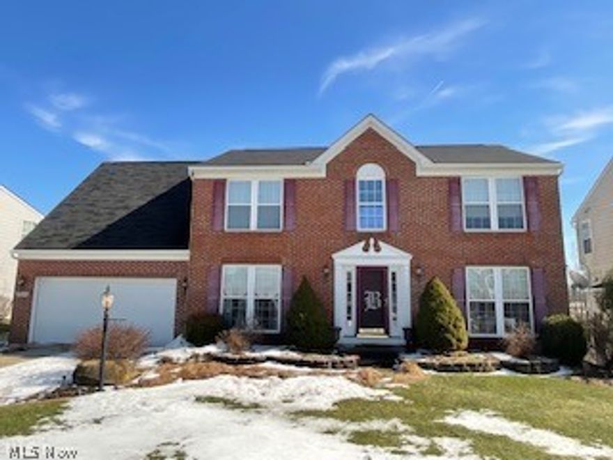 Remarkable Colonial with two Car attached Garage situated in development of the Meadows of Oakwood.  Enter into the home to view a large cathedral ceilings with beautiful doors that leads to an Office. Across is a wonderful dining room with beautiful chandeliers. Property also offers a Large Kitchen with all appliances staying and beautiful countertops sectioned off from the Great Room for entertaining.  Additional BONUS room off the kitchen that can be used as a Breakfast area that has sliding doors to the outside Double Decked Patio and Shed. Property Offers; 3 Full baths and 1 1/2 bath. 4 Bedrooms. Large Master bedroom with High Ceilings has 2 walk in closets, Full Bath with sunken tub and separate toilet area and shower.  The Basement is great for entertaining that offers a Full Bath and a walkout to a Paved Patio where you can Grill, relax and enjoy the outside.
