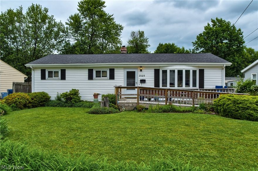 First Floor living. Living room has tiled entry way, big Bay Window and hardwood floors that were just refinished. Eat in Kitchen was remodeled in 2008 -Stainless Steel Fridge, Microwave & Dishwasher, 6 burner gas stove with back-splash, plenty of counter space and pull out storage in Pantry and lower cabinets for easy access. Laundry closet off kitchen. Hardwood floors and ceiling fans in all bedrooms (3 bedroom has been the office), all freshly painted throughout. Nice big fully fenced back yard with covered patio, fire pit and storage shed.  Plenty of flower beds for the gardening enthusiast with perennials for color from early spring through the end of fall.