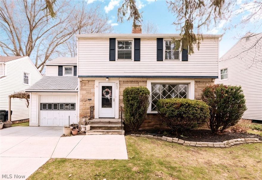 This well cared for Colonial is freshly painted and ready to move into! Gleaming hardwood floors in Living and Dining rooms that are in classic "L" shape for great entertaining flow. Convenient full bath off Dining room has low step-in stall shower. Eat-in Kitchen has sunny view of the backyard, plus ample storage and counter space. Four sizable bedrooms on second level, all with hardwood floors, share a full bath in hall with shower over tub. Finished basement Rec Room has new (2026) easy to maintain Nature Stone floor. Unfinished side of basement has a full bath with stall shower, washer and dryer and mechanicals including newer electrical panel. Newer driveway leads to attached one car garage also with Nature Stone floor! Fenced in backyard has storage shed and patio for outdoor fun and entertaining. Don't miss the grapevine and arbor on the side of house! POS Compliant! Great value - won't last!