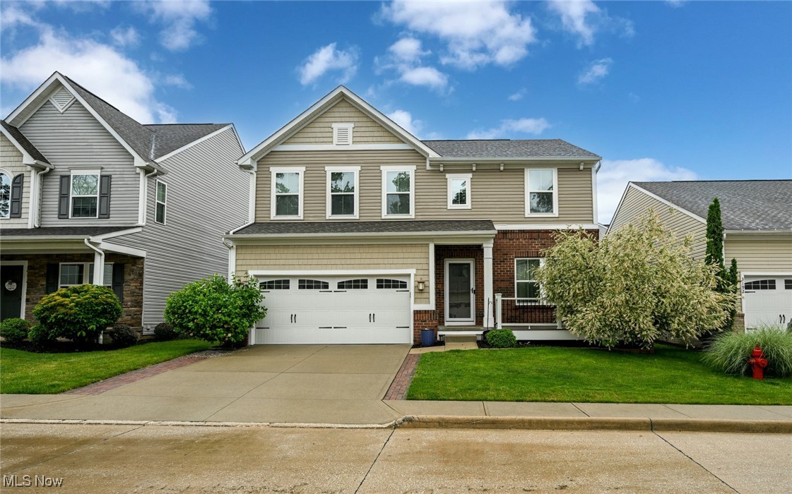 Welcome to this well-appointed 4-bedroom, 3-bath home in Waite Farms! Step onto the front porch and enter a versatile flex room that can be tailored to your needs. Continue down the hall to the open-concept great room, kitchen, and sunroom—perfect for everyday living and entertaining. The kitchen features a large island with contemporary black cabinetry and sleek black appliances, combining modern style with everyday functionality. Upstairs, you'll find generously sized bedrooms, including an oversized owner's suite with a walk-in closet and a private bath. For added convenience, there is a second-floor laundry room that enhances the home's thoughtful layout. The finished basement offers a spacious recreation room and is plumbed for an additional bathroom, providing plenty of room to grow. Located in the Village section of the community, this home includes low-maintenance yard care. Just a block away, you can enjoy the community clubhouse and pool, which offer the perfect setting for summer fun and relaxation. Immediate occupancy available.