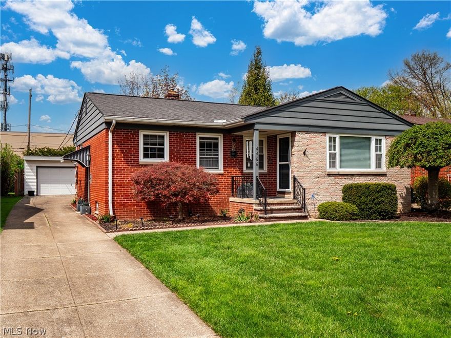 Don’t miss this pristine ranch home in the heart of Fairview Park, conveniently located near shopping, restaurants, schools and parks! This exceptionally well-maintained home showcases years of mindful care and updates throughout. Step inside and immediately notice the attention to detail. A spacious living room flows seamlessly into the dining area, while pocket doors offer added privacy to the kitchen when desired. The bright, clean kitchen features a tile backsplash, solid surface countertops, SS appliances and a large pantry in the hall.  The generously-sized primary suite includes a full bath and walk-in closet, while a second bedroom is adjacent the hall bath and includes an updated walk-in shower with easy-clean surround. The rear addition is highlighted by a cathedral ceiling and abundant natural light, offering flexible use as a family room, home office, or even a third bedroom with its own private entrance. Beneath the carpet of the original home's footprint lies beautiful hardwood flooring, ready to be revealed. Downstairs, enjoy the expansive rec room with glass block windows, along with a clean, unfinished area featuring a partial Nature Stone floor and a third full bathroom. Outside, relax in the serene, park-like backyard complete with irrigation system and an oversized two-car garage featuring an organized pegboard system and Nature Stone flooring. A hidden bonus: convenient gate access directly to the Giant Eagle parking lot for quick grocery runs.  All appliances stay.  Open House Saturday, April 25th from 10a-12pm!