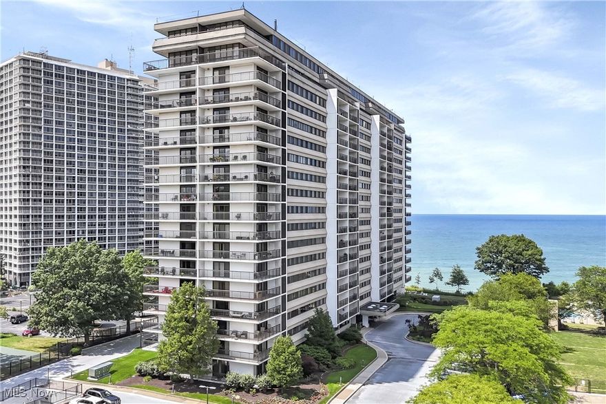 #802 - Move right into your large sunfilled one bedroom (929 s.f.) in gorgeous Meridian originally built as a condominium with lovely tree lined and Lake Erie water views from your private balcony! The stunning hallway remodeling project is complete! The suite has its own individual HVAC so you may have heat and air conditioning any time you wish. This beautiful condo features fresh paint in today's colors, luxury vinyl plank flooring, stainless steel appliances and painted white cabinetry, laminate countertops, newer lighting and fixtures, along with a large pantry closet. The bathroom is equipped with lovely ceramic tile, bath cabinetry, laminate countertops, lighting and fixtures. The bathroom has an additional vanity area adjoining a spacious walk- in closet, a separate tub room and an additional vanity. One underground heated garage space and one storage locker is included. Laundry is offered on every floor and an additional oversized washer and dryer is located on the amenity level. Maintenance fee includes heat, water, and sewer. Electric is separately metered. The Meridian has a full complement of amenities including 24 hour reception/security, on site management and maintenance, indoor (saline) and outdoor swimming pools, gas grills located outside party room and outdoor pool areas, elegant party room adjoining outdoor patio for your every entertaining need, racquetball court, fitness center, billiards, hot tub, sauna, a small party room with a partial kitchen on the amenity level, two heated car wash bays, walking path to Pier W, and more!