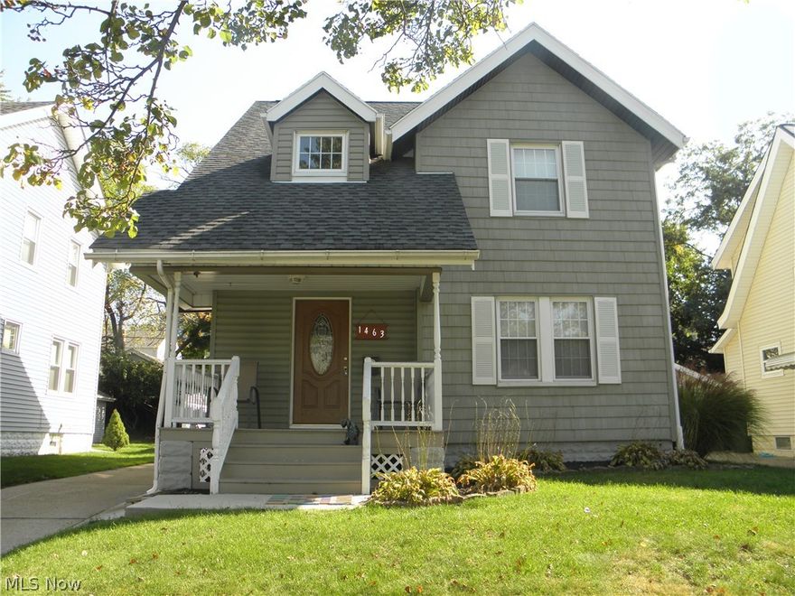 Delightfully updated, crisp and clean, move-in ready Firestone Park colonial. Beautiful front entry says welcome home with a charming, covered front porch. Step inside to a spacious living room with oak flooring and woodwork, has decorative brick fireplace and mantle that could be easily turned back into a gas fireplace. Full sized dining room complete with crown molding, oak flooring, woodwork and sliders out to a nicely sized deck, perfect for entertaining, Chefs kitchen features plenty of workspace and countertops, wainscoting and newer hardwood flooring, fridge and stove stay. 3 spacious bedrooms upstairs, large enough for king sized beds, ample closets and abundant storage. Updated bath with new vanity and ceramic tile flooring. Natural light fills up this home for a sunny start to every morning. Enjoy quiet evenings on your large deck, the backyard is enclosed with full privacy fence that has been freshly painted. 1 Car detached garage has been freshly painted and includes update