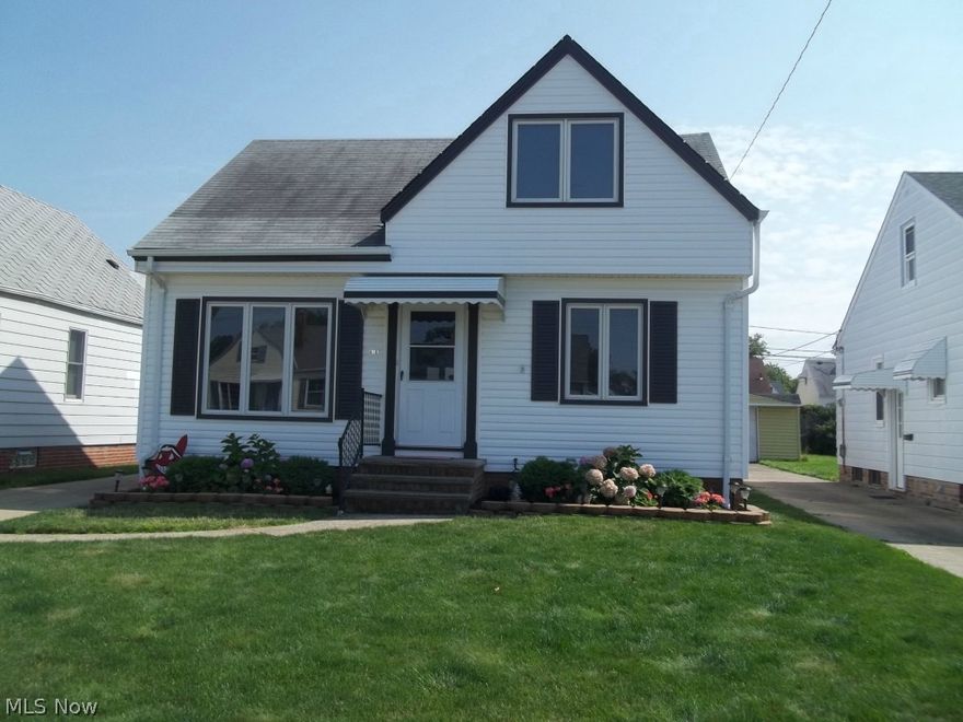 Very Nice 3 Bedroom Vinyl Sided Bungalow with Newer Insulated  Pella Windows Thru-out, Glass Block in Basement, Living Room with Cove Ceilings, Newer items include Furnace, Vinyl Siding Exterior doors and Pella Windows, Pristine Natural Woodwork, Kitchen Appliances stay, Extra Large 2.5 Car Gable Roof Garage, Fully Fenced rear Yard with Privacy Fence