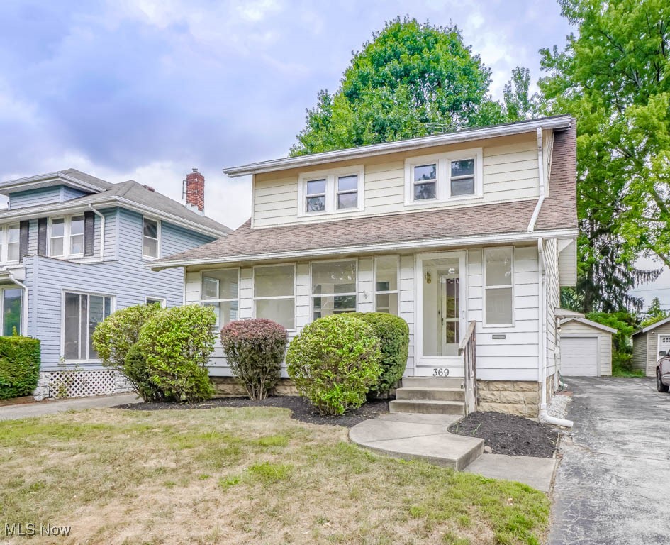 Tucked into the heart of Firestone Park, this well cared for home starts with an enclosed front porch, a great spot to relax or keep coats and shoes out of the way. Inside, you’ll find fresh neutral paint throughout, giving every room a clean, updated feel. The living room opens through an arched entry to the dining room, where a built-in buffet adds space for serving, display, and storage. Original woodwork paired with new carpet adds warmth and character. The kitchen is bright and modern with hardwood flooring, a tile backsplash, and a cheerful morning room that’s perfect for casual meals. Upstairs, you’ll find built-in linen storage in the hall, three bedrooms, and a full bath with an extended vanity that makes mornings easier. The full basement provides plenty of storage and a spot for laundry. Step outside to enjoy a fenced backyard with a patio, plus a detached one car garage. With restaurants, shopping, and the highway just minutes away, this home is a great find in an established neighborhood. Schedule your showing today!