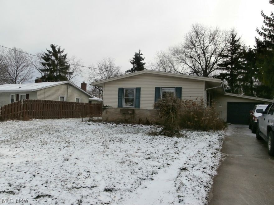 Nice ranch with 3 bedrooms 1 bath and full unfinished basement with washer & dryer. Hardwood floors, three season room and plenty of cabinets in kitchen.