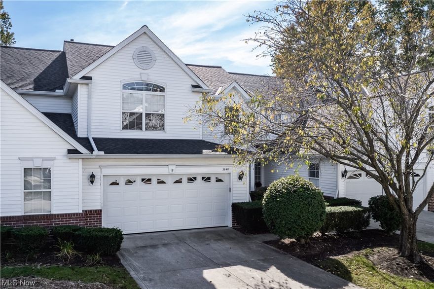 Nestled in a convenient Avon location, this maintenance free townhome has over 1900 square feet of living space and a finished basement. The 2 bedroom, 3 full bathroom townhome at The Townhomes of French Creek is priced well so you can add your own personal touches. Natural light fills the family room from the skylights in the vaulted ceiling. A fireplace is perfect for chilly nights and is located so furniture can be easily placed. The spacious kitchen has plenty of cabinetry and counter space and opens to a generous dinette area. From the dinette, French Doors lead to a sunroom perfect for relaxing. A door from the sunroom leads to a quaint patio. Back inside the first floor laundry adds ease to weekly chores. Upstairs, the primary bedroom has an ensuite bathroom with a soaking tub and shower. Additional bedroom is generous and the loft adds flexibility. Downstairs, the finished basement has a large recreation space and full bathroom. Save time with maintenance free living where landscaping and snow removal is taken care of. Townhomes of French creek also has a pool to enjoy on hot summer days. Amazing location is close to UH Fitness Center, Avon Pool, Post Office, I-90, Cleveland Clinic Hospital, and much more! Come see today!