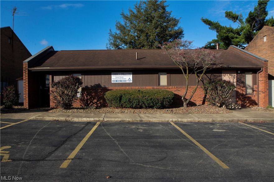 This office building is located in downtown Niles and is currently being used as a stand-alone dental office with separate parking lot (20 spaces). Great for a medical building, medi-spa, or tattoo parlor.... this building hosts 2 exam rooms with a possible 3rd, 2 half bathrooms, a full waiting area, receptionist desk, separate office area, and 2 other storage areas equipped with sinks. Newer roof (approx. 10 years), painted exterior (2022), Landscape rocks (2023), Central Air (2014), HWT (2018, and Furnace (2017).